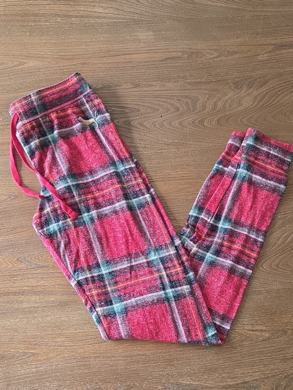 PINK Victoria's Secret Girls Pink Plaid Fleece Joggers